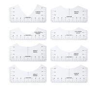 Règle de guidage pour t-shirts, outil d'alignement, calibrage du col rond et guidage d'alignement de couture pour la conception de vêtements (Round neck ruler transparent model)
