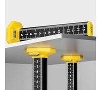 Règle de hauteur à double usage, règles de hauteur robustes avec bases magnétiques, règle de nivellement de plafond, pour menuiserie, construction (jaune et noir)