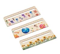 Règle de lecture, motif planète de fleurs de méduse, lectures de marqueur en bois 18 cm, fournitures de salle de classe de suivi pour enseignants, papeterie scolaire, outil pédagogique