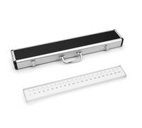 Règle de ligne de verre de haute précision, règle de correction Standard | Valeur d'échelle 0,01 mm, précision 0,5 um, avec boîte de rangement en aluminium, correspondance au microscope(500mm)