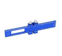 Règle de marquage carrée en T en alliage d'aluminium de 15,2 cm, curseur réglable avec double verrouillage à vis et pointe rainurée, pour charpentiers, machinistes, ingénieurs, travaux manuels (bleu)