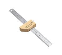 Règle de marquage double face en cm avec bords renforcés en acier inoxydable et guide réglable pour un travail précis du bois - Jauges de mesure légères