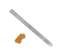 Règle de marquage en aluminium pour le travail du bois avec bloc de positionnement de 50 cm - Outil de mesure doré pour menuiserie