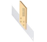 Règle de marquage multifonction avec poignée antidérapante et trou de suspension pour économiser de l'espace - Jauges de marquage en acier inoxydable pour le travail du bois