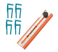 Règle de marquage rotative pour menuisiers - Base de marquage horizontale avec bulles - Positionnement multifonction - Outil de mesure - Positionnement de la fente d'armoire