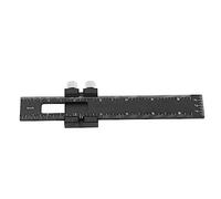 Règle de menuiserie carrée en alliage d'aluminium Premium T réglable Slide Stop Scribing Règle de marquage avec échelle métrique en pouces Outil de mesure de précision pour (6 pouces)