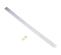 Règle de menuiserie en aluminium avec bloc de positionnement Outil de mesure de charpentier pour une mesure précise dans les projets de menuiserie Atelier Règle de mesure en métal