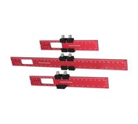 Règle De Menuisier,3 Règles en d'Aluminium avec Butée Coulissante Réglable - Ensemble Outils Pour Menuiserie | Pour Mesure en Atelier d'Ingénieur Coupe Scie Niveau