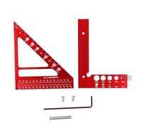 Règle de mesure à 90 degrés, équerre de charpentier multi-angles avec angles prédéfinis de 22,5° à 90°, règle de position des trous en alliage d’aluminium pour le travail du bois e