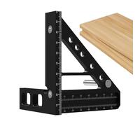 Règle de mesure d'angle 3D - Équerre de précision en alliage d'aluminium pour le travail du bois, rapporteur, règle triangulaire pour ingénieurs, charpentiers, constructeurs et artisans professionnels
