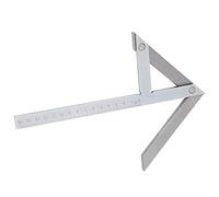 Règle de mesure d'angle de centrage, design épais en acier inoxydable, longueur 15 cm, design robuste, pour angle de 45 ° à 90 ° et marquage du centre de cercle