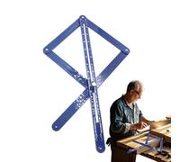 Règle de mesure d'angle d'onglet Règle carrée diagonale avec échelles | Rapporteur multifonctionnel - Scie à onglet - Jauge biseautée - Mesure de 10 degrés à 170 degrés