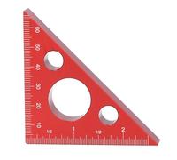 Règle de mesure d'angle droit de 3 pouces, en alliage d'aluminium épais, équerre triangulaire à 45 degrés (Rouge)