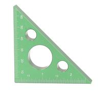 Règle de mesure d'angle droit de 3 pouces, en alliage d'aluminium épais, équerre triangulaire à 45 degrés (Vert)