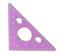 Règle de mesure d'angle droit de 3 pouces, en alliage d'aluminium épais, équerre triangulaire à 45 degrés (Violet)