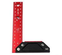 Règle de mesure d'angle et équerre de charpentier, 45/90 degrés, alliage d'aluminium avec échelle double face pour mesurer et dessiner (150 mm)