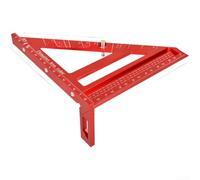 Règle de mesure d'angle multi-angles en alliage d'aluminium 90 degrés Outil de travail du bois Triangle carré 3D pour menuiserie Disposition Marquage Trou Positionnement Noir 19 x 21,5 cm