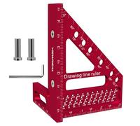 Règle de mesure d'angle multiple 3D - Échelle d'angle, jauge de gabarit en métal charpentier | Gabarit de coupe en aluminium réglable, règle de construction multi-rainures, rénovation