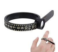 Règle de mesure de bague - Ensemble d'outils de mesure en forme de loupe, jauge de taille de doigt réutilisable, Appareil DeMesure de bague de précision, lecture précise et facile avec un design comp