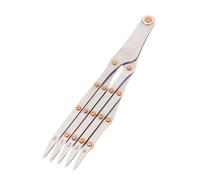 Règle de mesure de distance égale Règle équidistante en acier inoxydable Diviseur d'espace égal pour la couture, l'artisanat, la fabrication de ceintures en cuir, un outil (5 dents sans fonction de