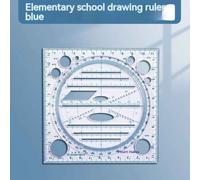 Règle De Mesure De Modèle Géométrique Multifonctionnel,Règle Ronde À 360 Degrés,Cercles De Dessin,Règle De Modèle De Forme Pour Bureau Et École - Type 1pc Blue