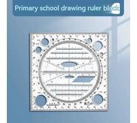 Règle De Mesure De Modèle Géométrique Multifonctionnel,Règle Ronde À 360 Degrés,Cercles De Dessin,Règle De Modèle De Forme Pour Bureau Et École - Type 1pc Black