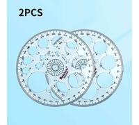 Règle De Mesure De Modèle Géométrique Multifonctionnel,Règle Ronde À 360 Degrés,Cercles De Dessin,Règle De Modèle De Forme Pour Bureau Et École - Type 2pcs Circle