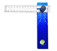 Règle de mesure de profondeur en alliage d'aluminium avec repérage multi-angles réglable et rapporteur rotatif verrouillable Niveau à bulle horizontal intégré Design limite antidérapante (B)