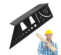 Règle de mesure de taille carrée pour menuiserie : équerre de charpentier réglable pour menuiserie précise | Règle en acier de 12 pouces, parfaite pour le travail du bois, l'encadrement et la mesure