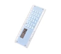 Règle de mesure double face portable de 15 cm avec calculatrice numérique, design compact pour bureau et école, cadeau de vacances, règle avec mesure et calcul