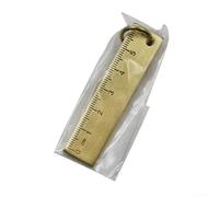 Règle de mesure en laiton, 6 cm, petite règle en métal couleur cuivre pour dessin et porte-clés, construction en laiton massif épais de 3 mm,