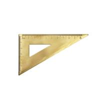 Règle de mesure en laiton avec échelle métrique-anglaise, rapporteur triangulaire pour dessin, étude et cartographie - 1 pièce