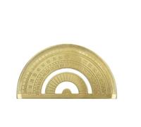 Règle de mesure en laiton avec échelle métrique-anglaise, rapporteur triangulaire pour étude, dessin et cartographie, 1 paquet