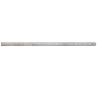 Règle de mesure Faithfull 1 mètre (39 pouces) - Règle en acier inoxydable argent mat avec graduations métriques claires et trou de suspension
