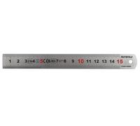 Règle de mesure Faithfull 150 mm (6 pouces) - Règle en acier inoxydable argent mat avec graduations métriques claires et trou de suspension