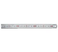 Règle de mesure Faithfull 300 mm (12 pouces) - Règle en acier inoxydable argent mat avec graduations métriques claires et trou de suspension
