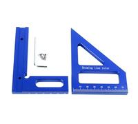Règle de mesure multi-angle 3D |Rapporteur carré pour le travail du bois en alliage d'aluminium à 45 et 90 degrés |Règle triangulaire à onglet pour les projets de mise en (Blue)