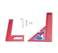 Règle de mesure multi-angle en alliage d'aluminium pour le travail du bois - Triangle à onglet réglable de 0 à 180 degrés avec finition anodisée et marquages impériaux - Outil (Rouge et Bleu)