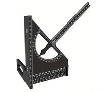 Règle de mesure multi-angles 3D fabriquée en alliage d'aluminium, design léger pour un transport et une utilisation sans effort (noir)