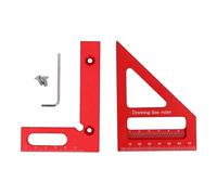 Règle de mesure multi-angles en 3D, équerre rapporteur en alliage d’aluminium pour le travail du bois, règle triangulaire à onglet de 45 et 90 degrés avec échelle précise pour le