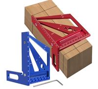 Règle de mesure multi-angles pour le travail du bois, règle de trou en alliage d'aluminium de 110 mm/3 pouces avec angles prédéfinis pour les projets de menuiserie, de dessin et (Métrique)