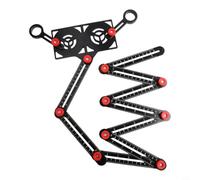 Règle de mesure multi-plis en aluminium avec échelle en pouces et cm pour le travail du bois, carrelage, verrerie, travaux de construction, noir, rouge, six neuf ou douze angles de pliage disponibles