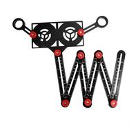 Règle de mesure pliable en aluminium multi-angles pour le travail du bois, carrelage, verrerie, échelle précise en pouces, réglage de la longueur flexible (règle à 6 plis)