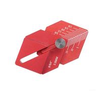 Règle de mesure pour le travail du bois, outil de traçage des bords en alliage d'aluminium pour couper et marquer, échelle pentagonale ergonomique avec poignée antidérapante, rouge