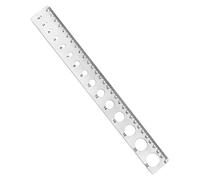 Règle de mesure professionnelle en acier inoxydable avec trous ronds et carrés, outil de dessin technique, outil de mesure multifonctionnel