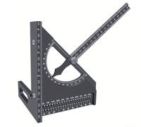 Règle de mesure réglable pour menuiserie et bricolage 3D carré outil avec pointeur convivial pour un ajustement rapide de l'angle (gris)