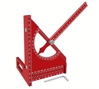 Règle de mesure triangulaire 3D réglable en alliage d'aluminium de 180 degrés pour menuiserie, échelle métrique, outil de traçage CNC (pouce)