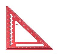 Règle de mesure triangulaire carrée en alliage d'aluminium de 10,2 cm avec rapporteur pour guide de scie et écriture de ligne, projets de bricolage du bois (rouge)
