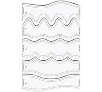 Règle de modèle de matelassage en forme de vague, règle transparente pour matelassage, règle de matelassage en acrylique transparent, 5 modèles de règle de, règle ondulée en acrylique