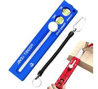 Règle de niveau de marquage extensible multifonction en alliage d'aluminium avec bulle, outil de mesure d'angle réglable pour le travail du bois, le carrelage et les projets de mise en page (bleu)